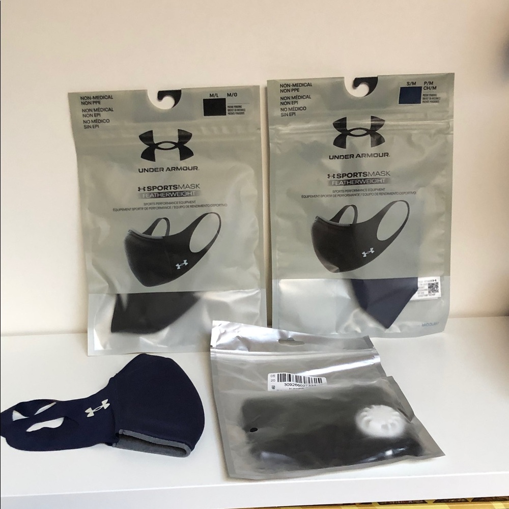 Under Armour Navy and Black Sports Mask Set